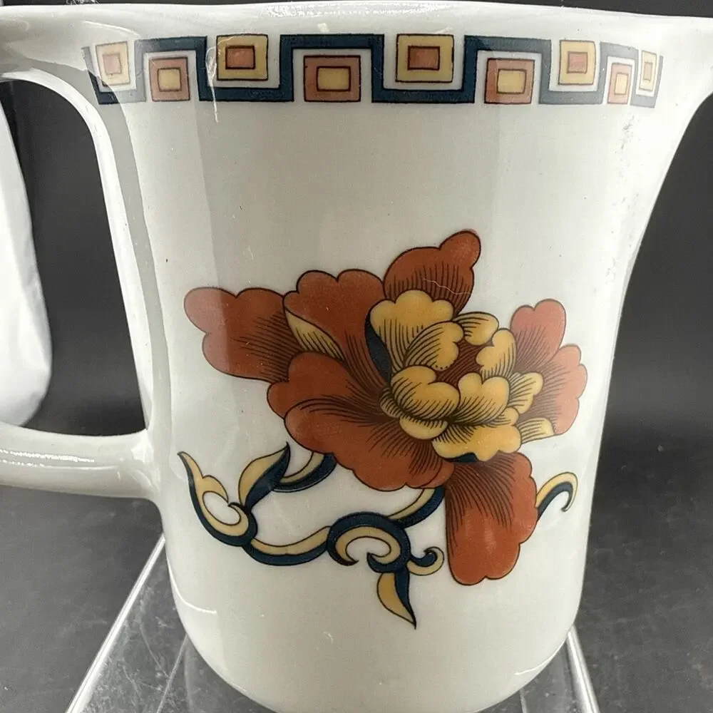 Vintage Sarreguemines Syracuse Creamer Pitcher 1970s French Art Pottery Flower